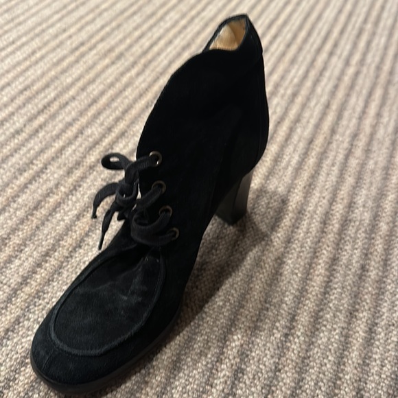 Black cute suede booties lace up - Picture 3 of 3